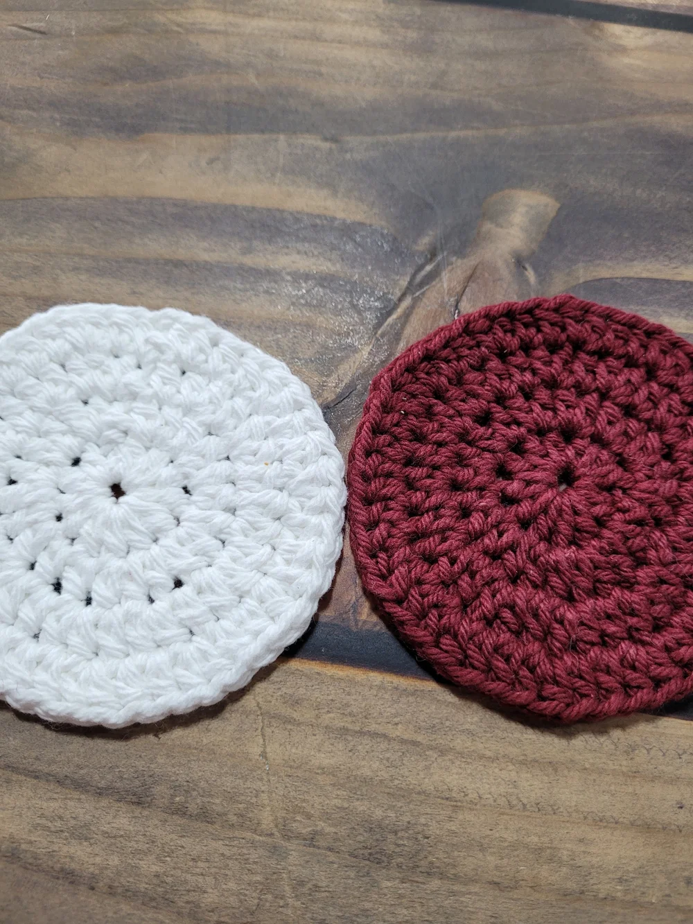 Handmade Crochet Set - Burgundy and White